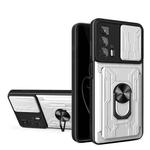 For Motorola Edge 20 Pro Sliding Camshield TPU+PC Phone Case with Card Slot(Pearl White)
