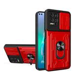 For Motorola Moto G100 Sliding Camshield TPU+PC Phone Case with Card Slot(Red)