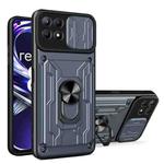 For OPPO Realme 8i Sliding Camshield TPU+PC Phone Case with Card Slot(Grey)