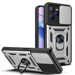 For OPPO Realme C35 Sliding Camera Cover Design TPU+PC Phone Case(Silver)