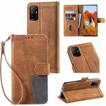 For OPPO A94 5G Splicing Leather Phone Case(Brown)