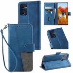 For OPPO Reno7 5G Splicing Leather Phone Case(Blue)