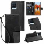For OPPO Realme 8 Pro Splicing Leather Phone Case(Black)