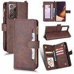 For Samsung Galaxy Note20 Ultra Litchi Texture Zipper Leather Phone Case(Brown)