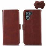 For OPPO K10 5G Crazy Horse Top Layer Cowhide Leather Phone Case(Brown)