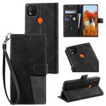 For Xiaomi Redmi 9C/Redmi 10A Splicing Leather Phone Case(Black)