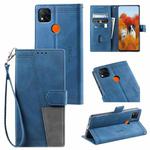 For Xiaomi Redmi 9C/Redmi 10A Splicing Leather Phone Case(Blue)