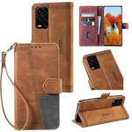 For Xiaomi Redmi 10 Splicing Leather Phone Case(Brown)