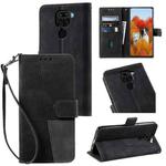 For Xiaomi Redmi Note 9 Splicing Leather Phone Case(Black)