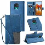 For Xiaomi Redmi Note 9 Pro Splicing Leather Phone Case(Blue)