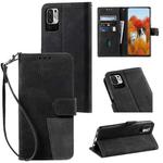 For Xiaomi Redmi Note 10 5G Splicing Leather Phone Case(Black)