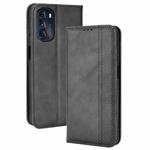 For Motorola Moto G 5G 2022 Magnetic Buckle Retro Texture Leather Phone Case(Black)