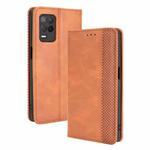For OPPO Realme 9 5G India / V13 5G / 8 5G Magnetic Buckle Retro Texture Leather Phone Case(Brown)