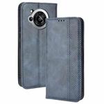 For Sharp Aquos R7 Magnetic Buckle Retro Texture Leather Phone Case(Blue)