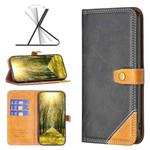 For vivo Y11 / Y15 / Y12 / Y17 Color Matching Double Sewing Thread Leather Phone Case(Black)