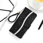 For Xiaomi Redmi 10C Glitter Powder Filp Leather Phone Case(Black)