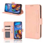 For Motorola Moto E32 4G Skin Feel Calf Texture Card Slots Leather Phone Case(Pink)