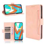 For OPPO Realme 9 5G India / V13 5G / 8 5G Skin Feel Calf Texture Card Slots Leather Phone Case(Pink)