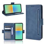 For Sony Xperia 10 IV Skin Feel Calf Texture Card Slots Leather Phone Case(Blue)