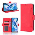 For OnePlus Ace 5G / 10R Skin Feel Calf Texture Card Slots Leather Phone Case(Red)
