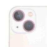 For iPhone 13 Glitter Ring Tempered Glass Camera Lens Film(Pink)