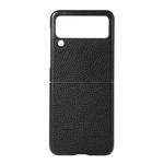 For Samsung Galaxy Z Flip3 5G Genuine Leather Lychee Texture Phone Case(Black)