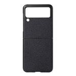 For Samsung Galaxy Z Flip3 5G Genuine Leather Lychee Texture Phone Case(Blue)