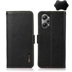 For OPPO K10 Pro 5G KHAZNEH Side-Magnetic Litchi Genuine Leather RFID Phone Case(Black)