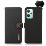 For OnePlus Nord CE 2 Lite 5G KHAZNEH Custer Genuine Leather RFID Phone Case(Black)