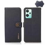 For OnePlus Nord CE 2 Lite 5G KHAZNEH Custer Genuine Leather RFID Phone Case(Blue)
