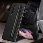 For Samsung Galaxy Z Fold3 5G GKK Ultra-thin Full Coverage Leather Phone Flip Case with Pen Holder(Black)