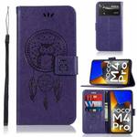 For Xiaomi Poco M4 Pro 4G Wind Chime Owl Embossing Pattern Horizontal Flip Leather Phone Case(Purple)