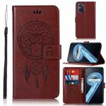 For OPPO Realme 9i Wind Chime Owl Embossing Pattern Horizontal Flip Leather Phone Case(Brown)