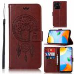 For Xiaomi Redmi 10C 4G Wind Chime Owl Embossing Pattern Horizontal Flip Leather Phone Case(Brown)
