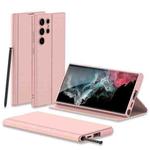 For Samsung Galaxy S22 Ultra 5G GKK Flip Leather Phone Case with Stylus Pen(Pink)