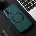 For iPhone 13 Pro Max Magsafe Magnetic Leather Phone Case (Green)