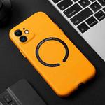 For iPhone 13 Pro Max Magsafe Magnetic Leather Phone Case (Yellow)