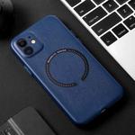 For iPhone 12 Magsafe Magnetic Leather Phone Case(Blue)