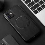 For iPhone 12 Pro Magsafe Magnetic Leather Phone Case(Black)