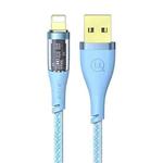 USAMS US-SJ571 Icy Series 1.2m USB to 8 Pin Aluminum Alloy Fast Charging Data Cable(Blue)