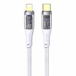 USAMS US-SJ573 Icy Series 1.2m Type-C to 8 Pin PD 20W Aluminum Alloy Data Cable(White)