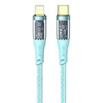 USAMS US-SJ573 Icy Series 1.2m Type-C to 8 Pin PD 20W Aluminum Alloy Data Cable(Green)