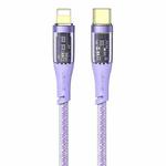 USAMS US-SJ573 Icy Series 1.2m Type-C to 8 Pin PD 20W Aluminum Alloy Data Cable(Purple)