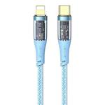 USAMS US-SJ573 Icy Series 1.2m Type-C to 8 Pin PD 20W Aluminum Alloy Data Cable(Blue)