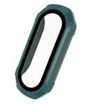 For Xiaomi Mi Band 6 / 5 / 4 / 3 PC + Tempered Glass Watch Case(Pine Needle Green)