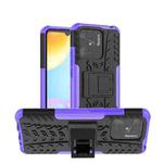 For Xiaomi Redmi 10C 4G Global Tire Texture TPU + PC Phone Case with Holder(Purple)
