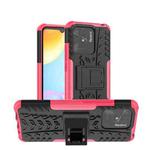 For Xiaomi Redmi 10C 4G Global Tire Texture TPU + PC Phone Case with Holder(Pink)