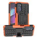 For Motorola Moto G 5G 2022 Tire Texture TPU + PC Phone Case with Holder(Orange)