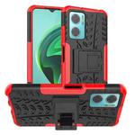 For Xiaomi Redmi Note 11E 5G Tire Texture TPU + PC Phone Case with Holder(Red)