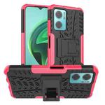 For Xiaomi Redmi Note 11E 5G Tire Texture TPU + PC Phone Case with Holder(Pink)